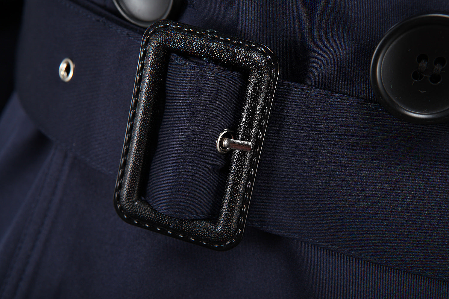 Trench coat largo con cinturón – cortaviento y doble botonadura para primavera y otoño
