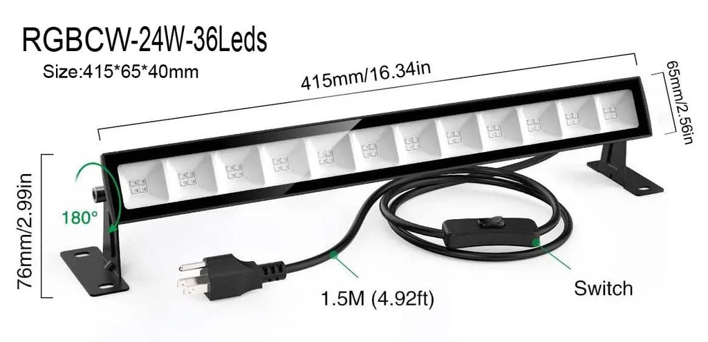 Barra LED para escenario 144W – RGB, smart, impermeable con control APP y remoto