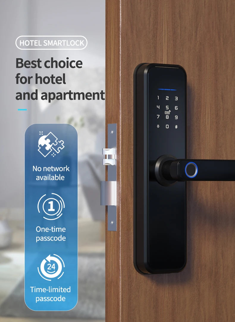 Cerradura inteligente Tuya X7 – WiFi, impermeable y kit electrónico para puerta