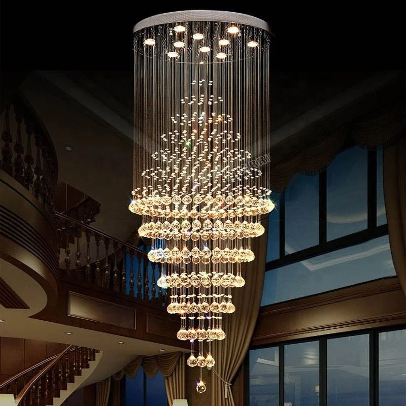 Lámpara colgante de cristal de lujo – ideal para escaleras, villas y salones exclusivos