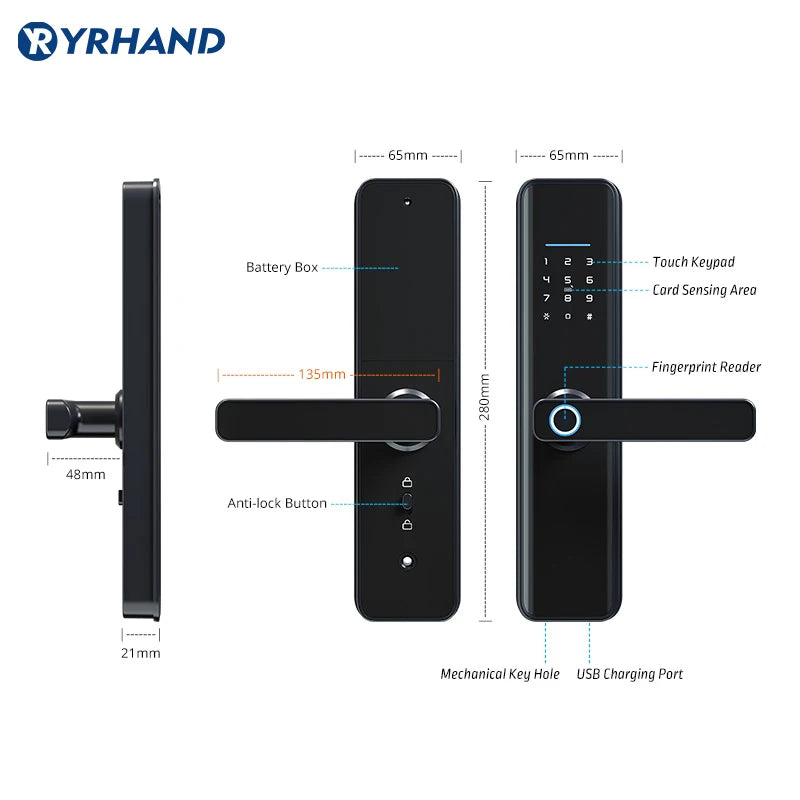Cerradura inteligente Tuya X7 – WiFi, impermeable y kit electrónico para puerta