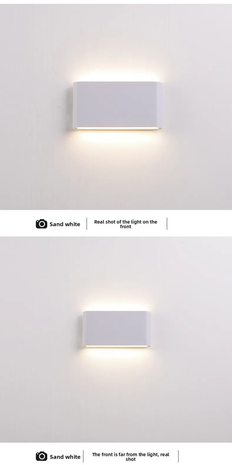 Lámpara LED de pared impermeable IP65 – luz cálida para exterior e interior