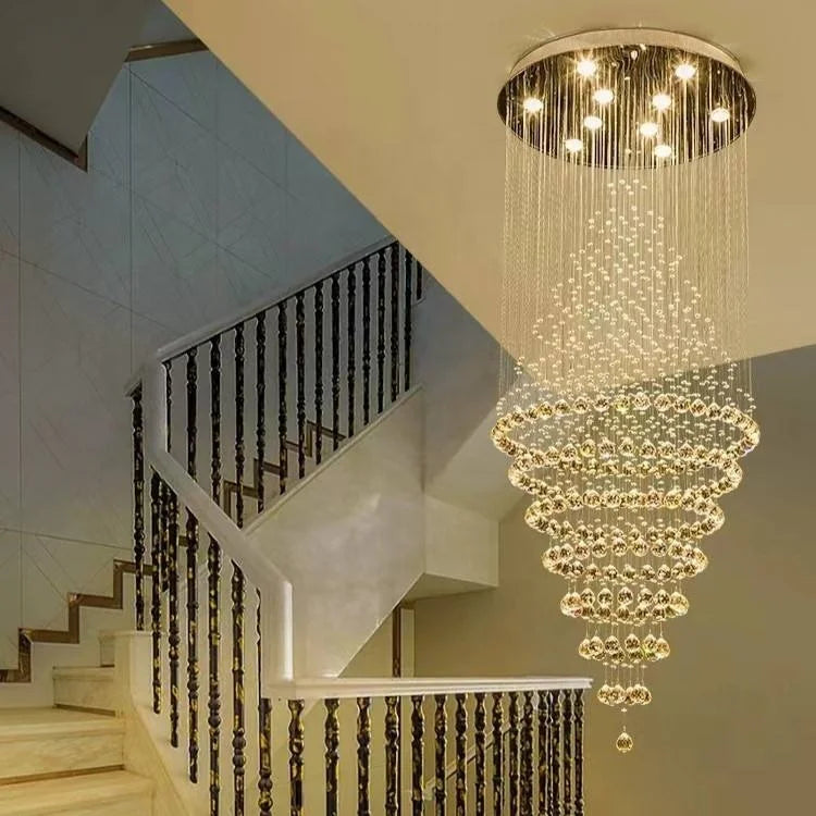 Lámpara colgante de cristal de lujo – ideal para escaleras, villas y salones exclusivos