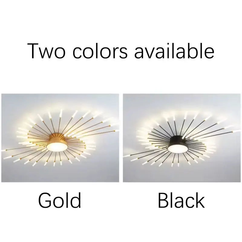 Lámpara colgante moderna LED – diseño acrílico con efecto fuegos artificiales y control remoto