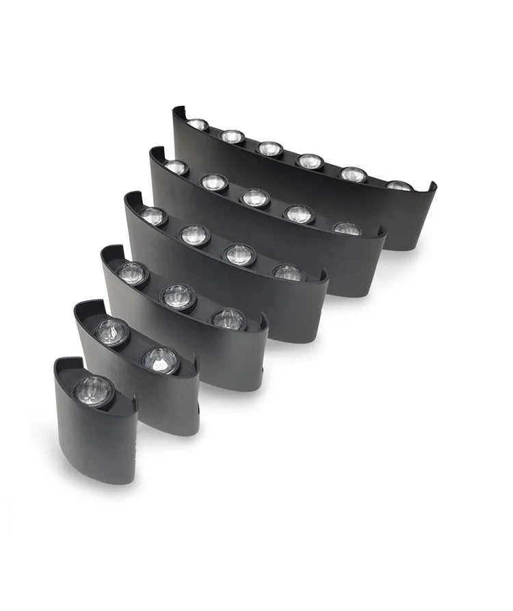 Lámpara de pared LED – aluminio moderno, IP65, blanca y negra para interior y exterior