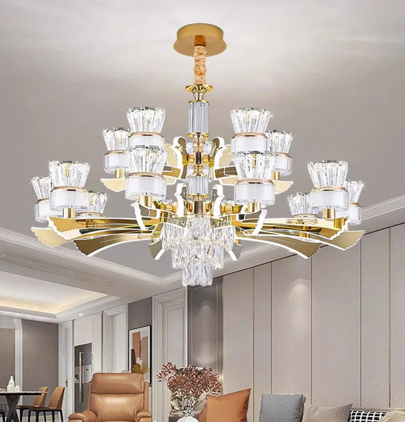 Lámpara colgante de cristal K9 – lujo moderno para hotel y restaurante