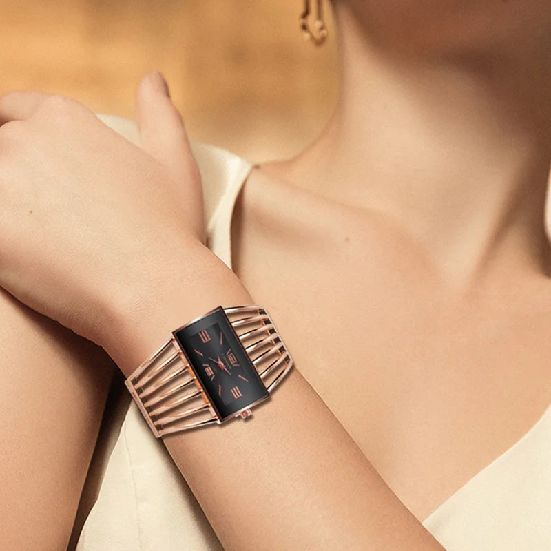 Reloj mujer de lujo – elegante con pulsera dorada y diseño sofisticado