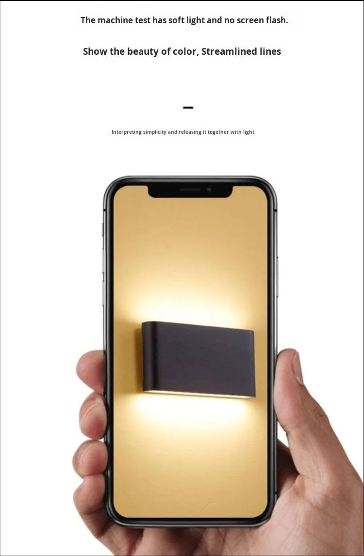 Lámpara LED de pared impermeable IP65 – luz cálida para exterior e interior