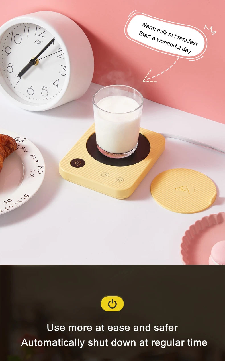Calentador de Tazas NUEVO - Posavasos Calentador - Temperatura Constante - Placa Caliente Eléctrica - Set para Leche, Té, Agua - Hogar y Oficina - Regalo Perfecto