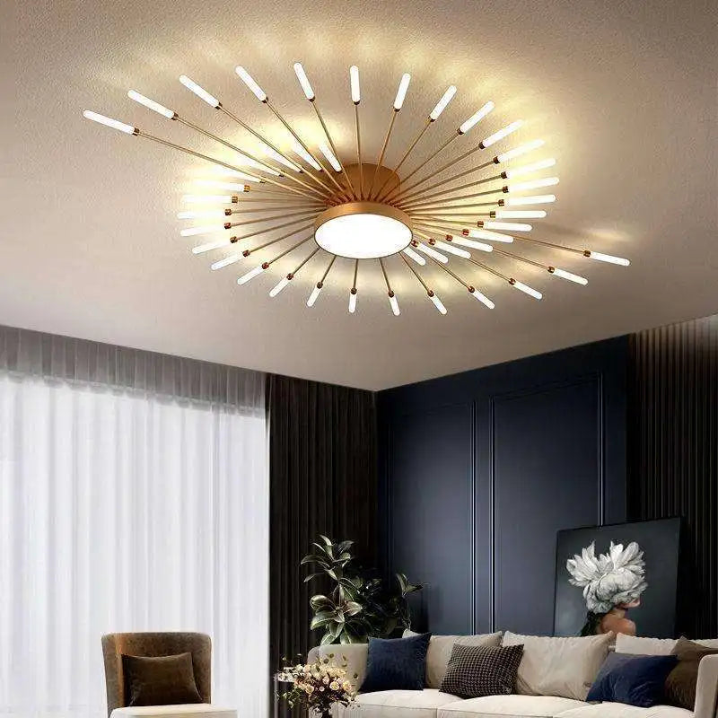 Lámpara colgante moderna LED – diseño acrílico con efecto fuegos artificiales y control remoto