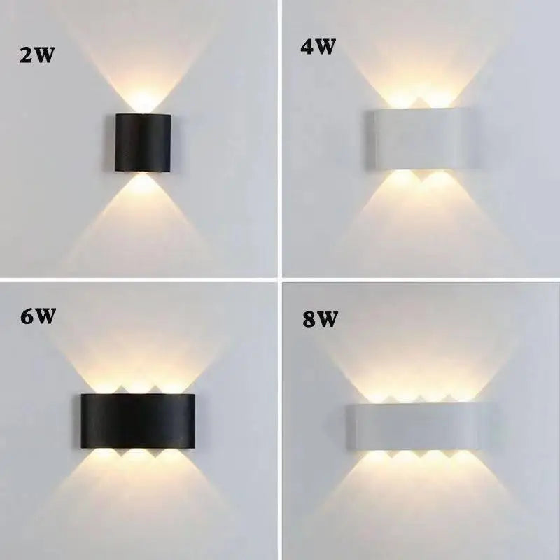 Lámpara de pared LED – aluminio moderno, IP65, blanca y negra para interior y exterior