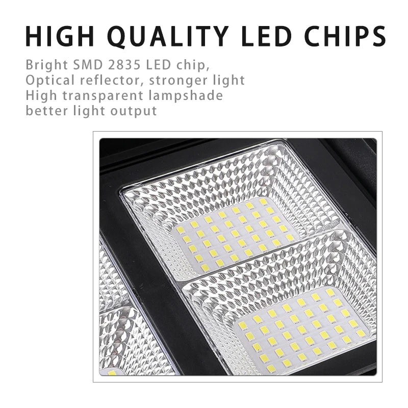 Luz solar LED para calle – alta potencia 200W-300W, sensor radar y control automático
