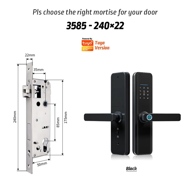Cerradura inteligente Tuya X7 – WiFi, impermeable y kit electrónico para puerta