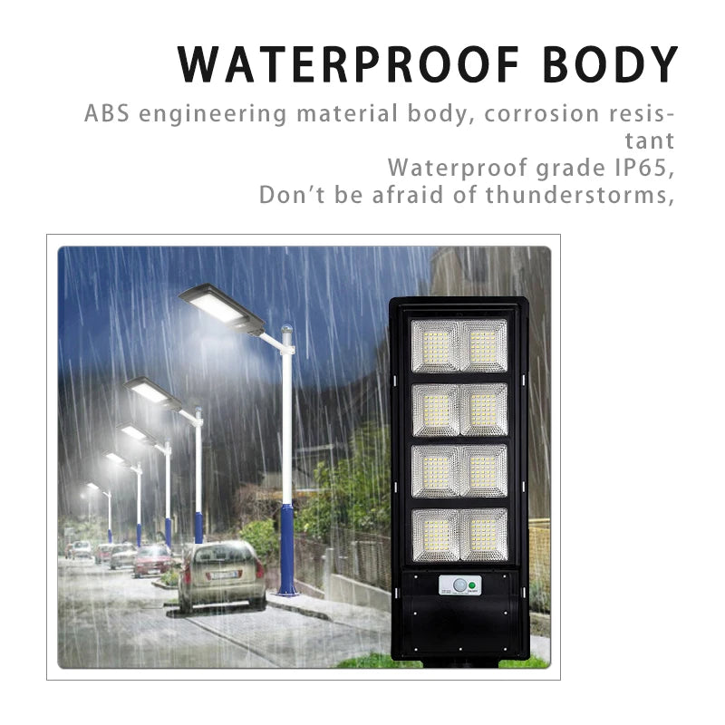 Luz solar LED para calle – alta potencia 200W-300W, sensor radar y control automático