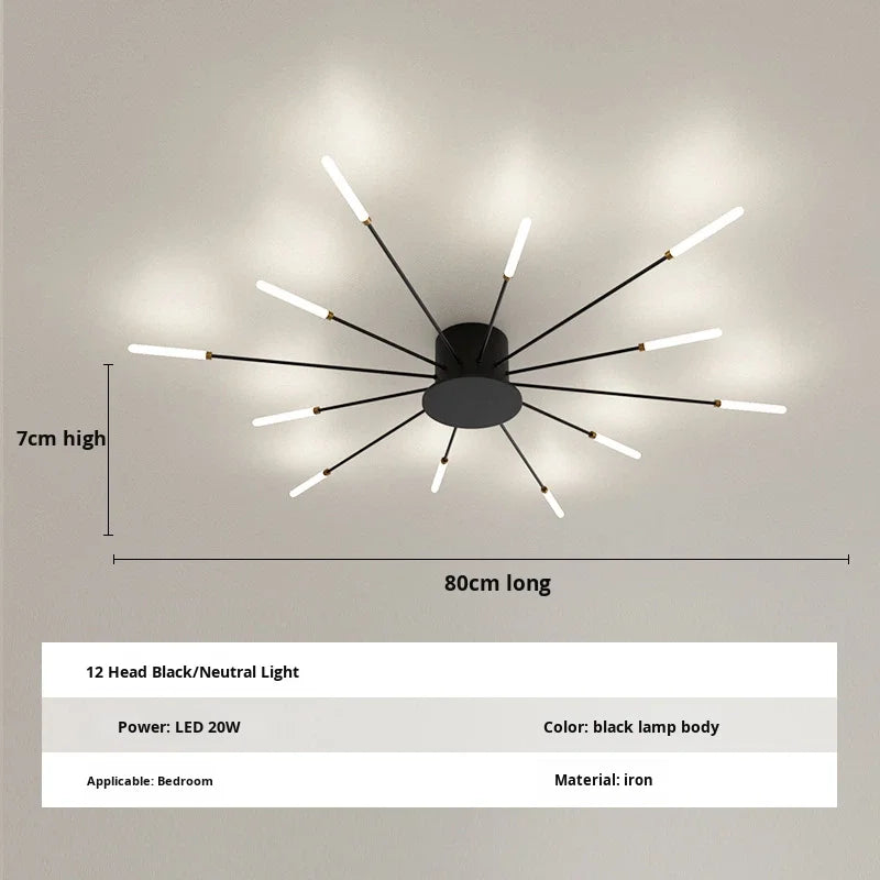 Lámpara colgante moderna LED – diseño acrílico con efecto fuegos artificiales y control remoto