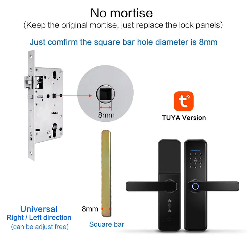 Cerradura inteligente Tuya X7 – WiFi, impermeable y kit electrónico para puerta