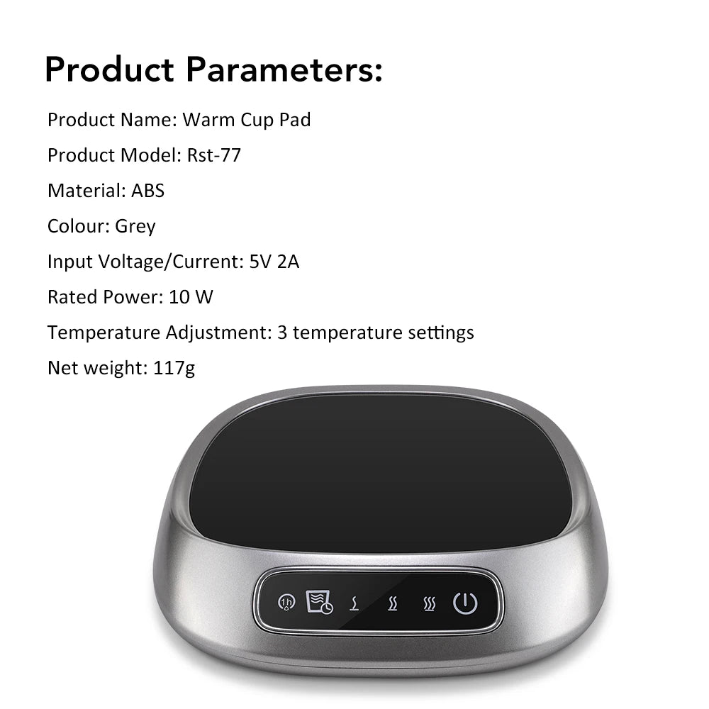 Calentador de Bebidas Eléctrico Inteligente - Control Avanzado de Temperatura - Placa Calentadora - Temperatura Constante - Temporizador - Apagado Automático - Calentador de Tazas