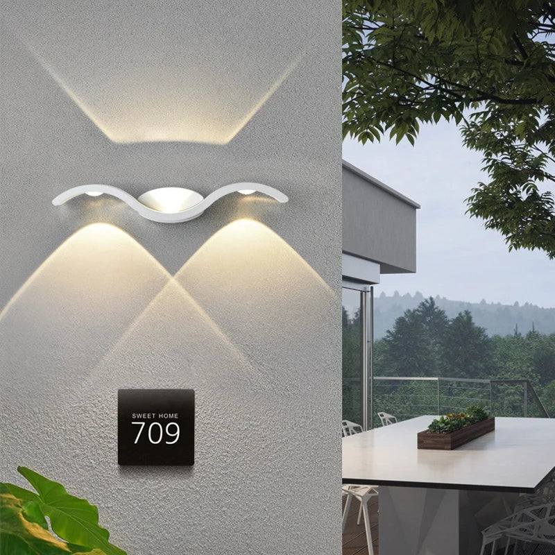 Lámpara de pared LED 9W – impermeable IP65 para interiores y exteriores
