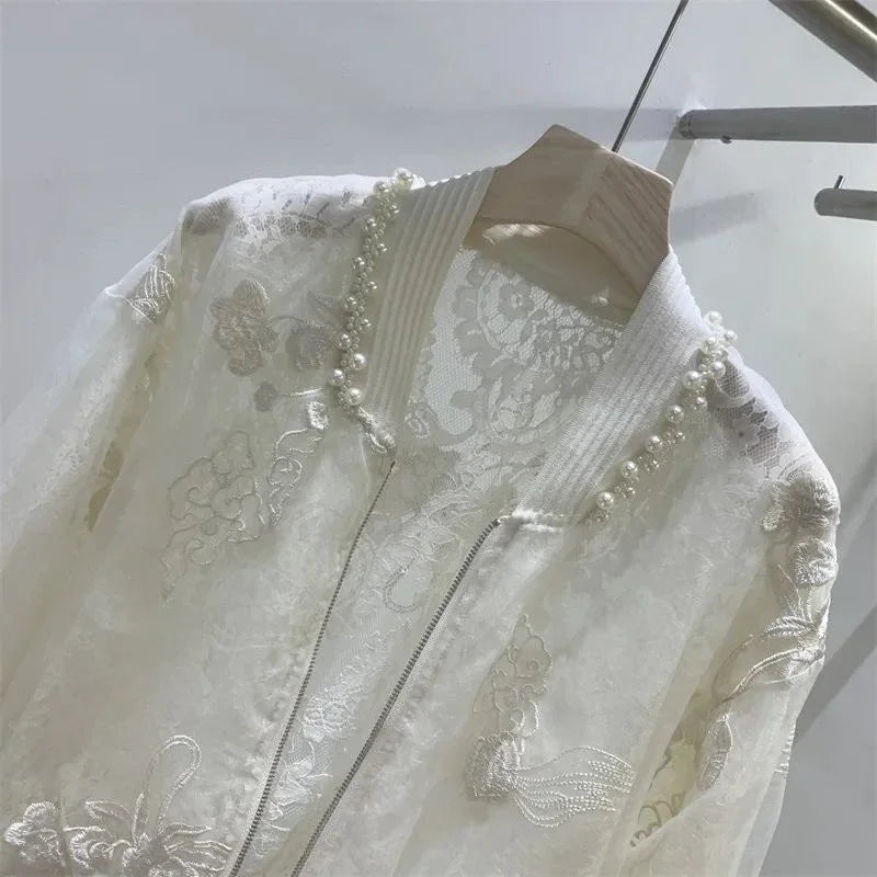 Chaqueta mujer bordada con cuentas