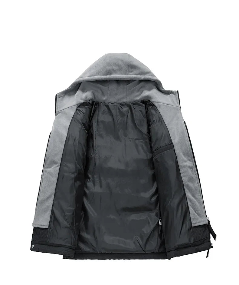 Campera acolchada juvenil con capucha – gruesa, casual y cálida para otoño/invierno