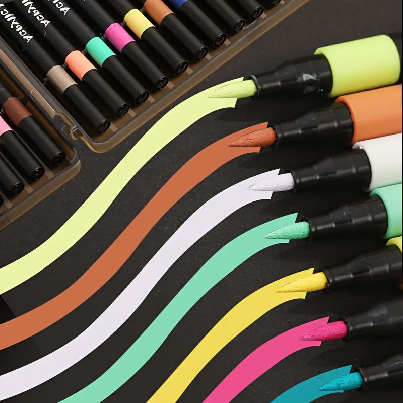 Marcadores acrílicos con punta de pincel suave – colores vibrantes y sin sangrado
