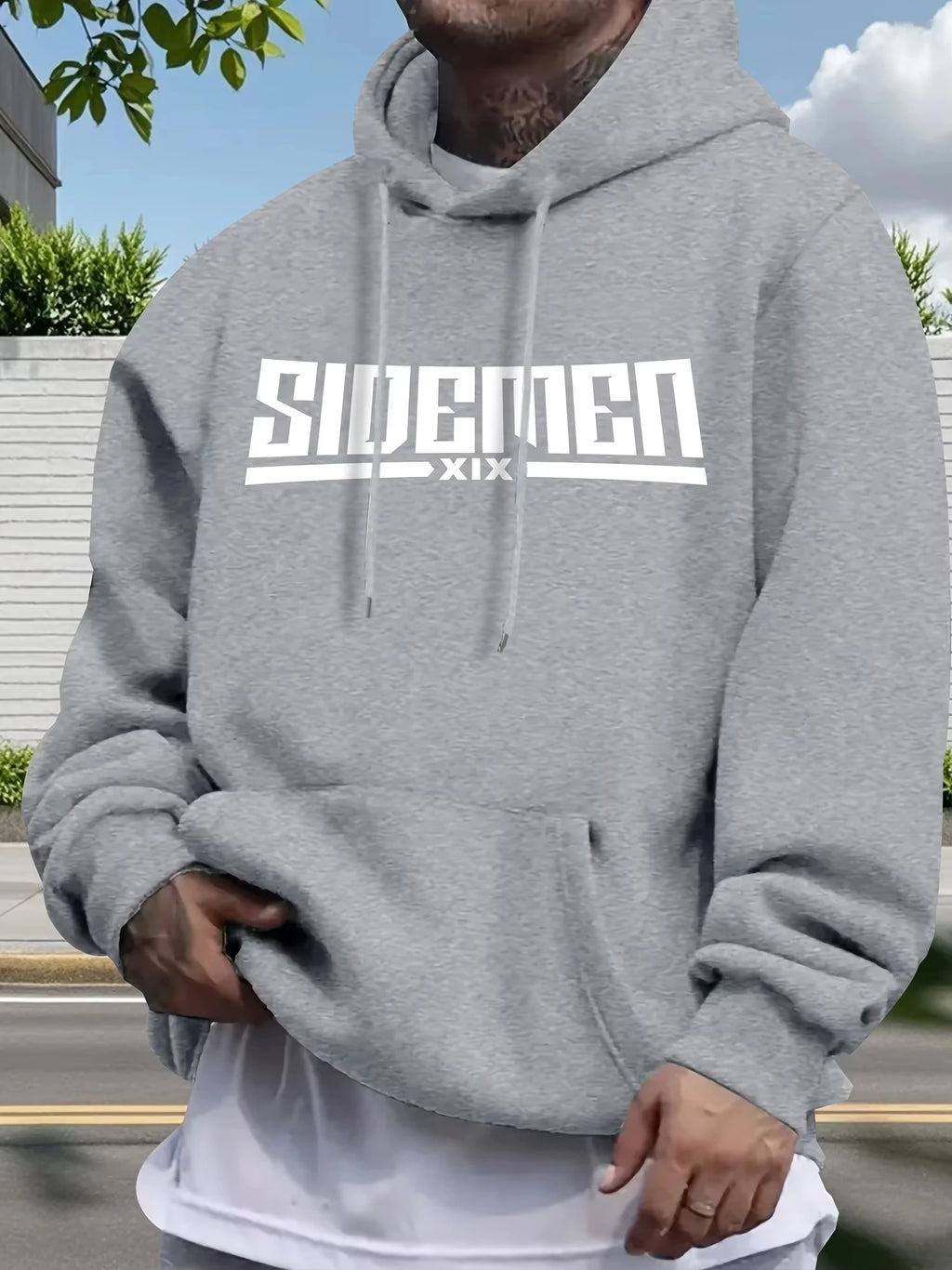 Hoodie casual con estampado "SIDEMEN" – cómodo, manga larga y suelto