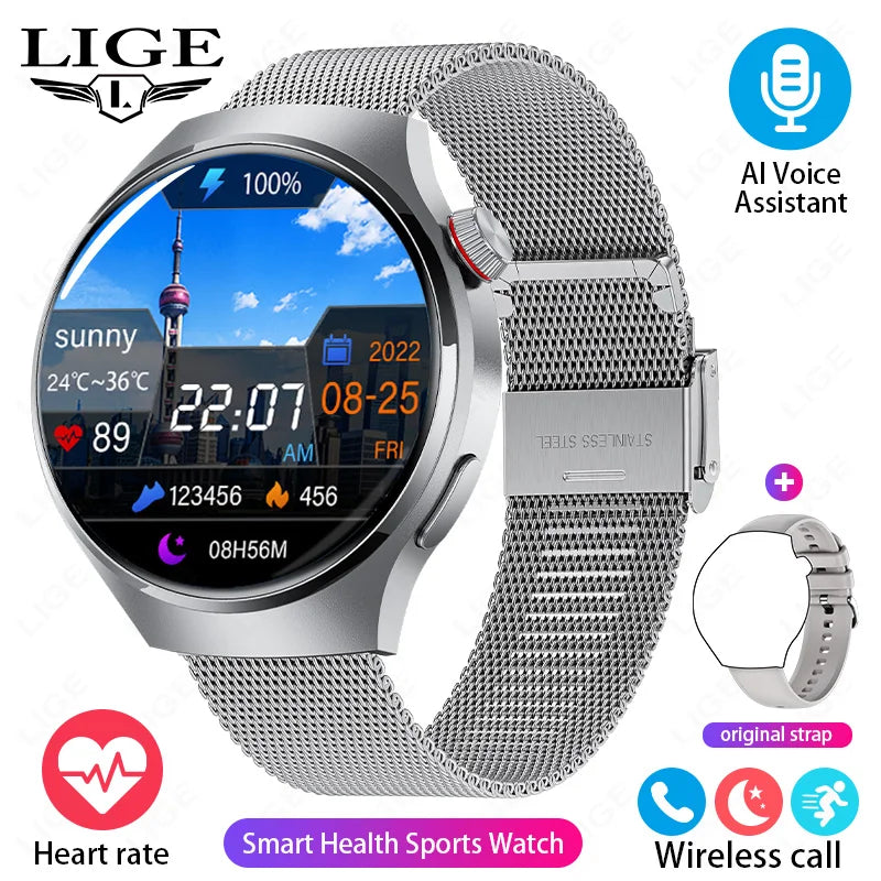 Smartwatch LIGE nuevo – pantalla HD 360*360, monitor de salud y llamadas Bluetooth