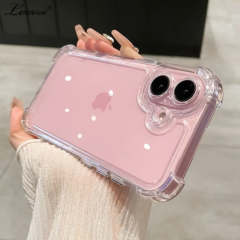 Funda transparente de lujo para iPhone – protección con airbag y diseño ultradelgado