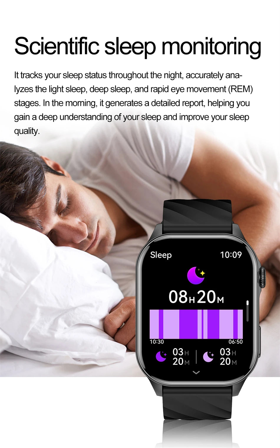 Smartwatch LIGE mujer – pantalla HD 2.01", monitor de salud y resistente al agua