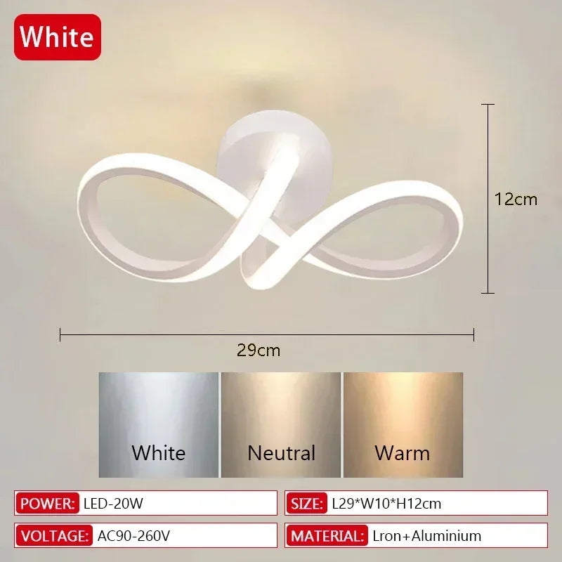 Lámpara de techo minimalista – candelabro moderno con 3 colores para dormitorio y comedor
