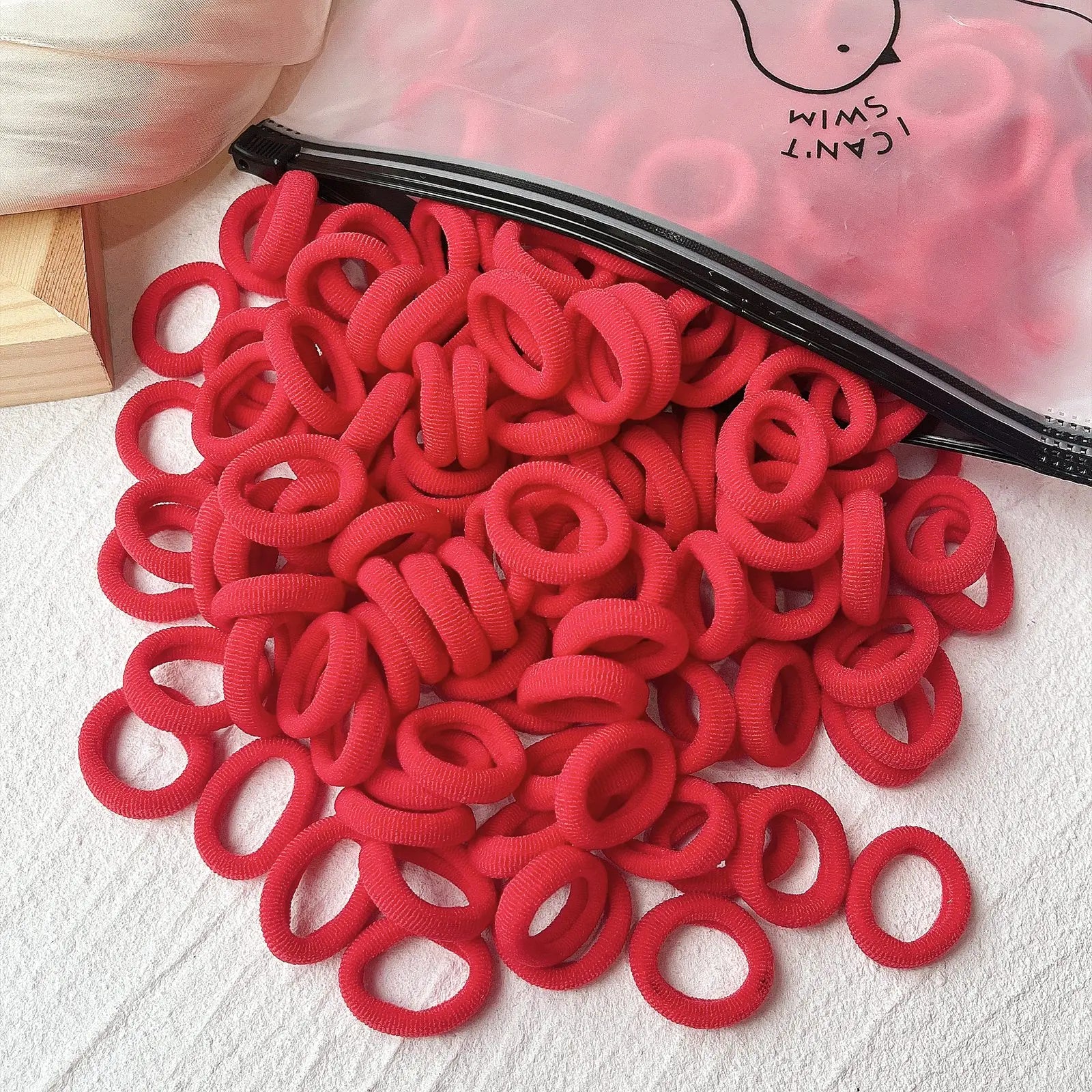 Set de 20/50 ligas elásticas para cabello – scrunchies y bandas de colores para niñas