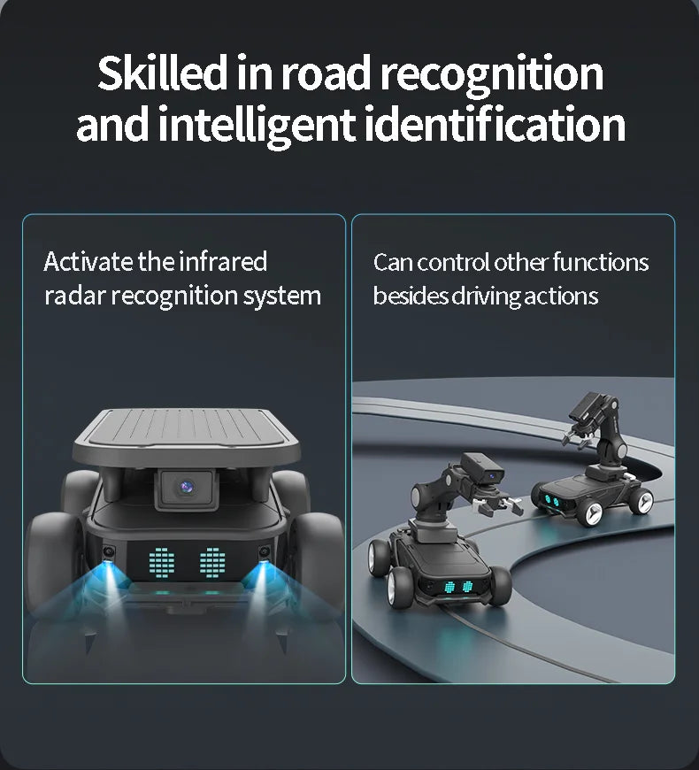 Auto Robot Storm X5 Inteligente RC - Reconocimiento Infrarrojo - Modos Programables - Blanco/Negro - Regalo Educativo para Niños