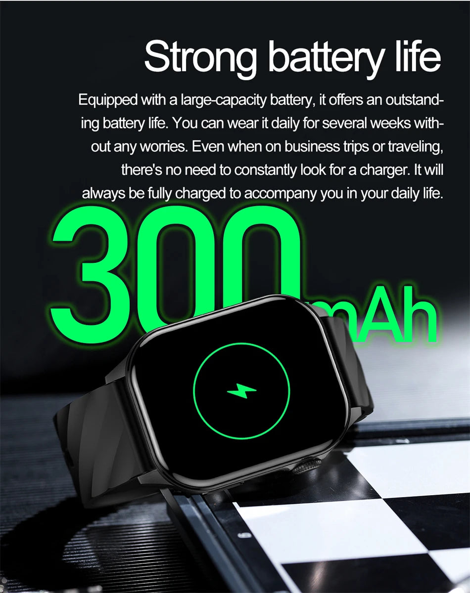 Smartwatch LIGE mujer – pantalla HD 2.01", monitor de salud y resistente al agua