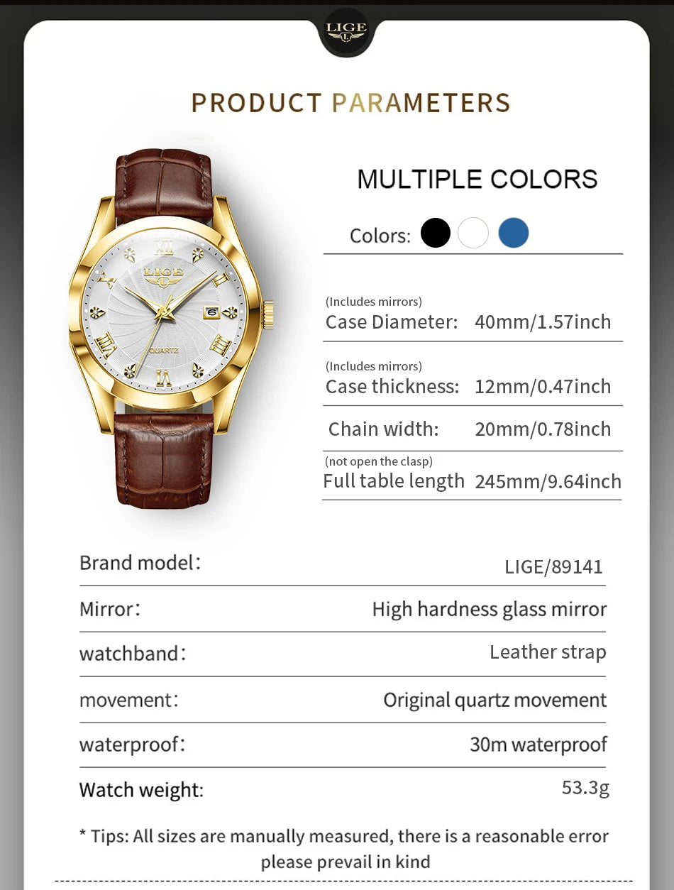 Reloj mujer LIGE – elegante, deportivo y resistente al agua