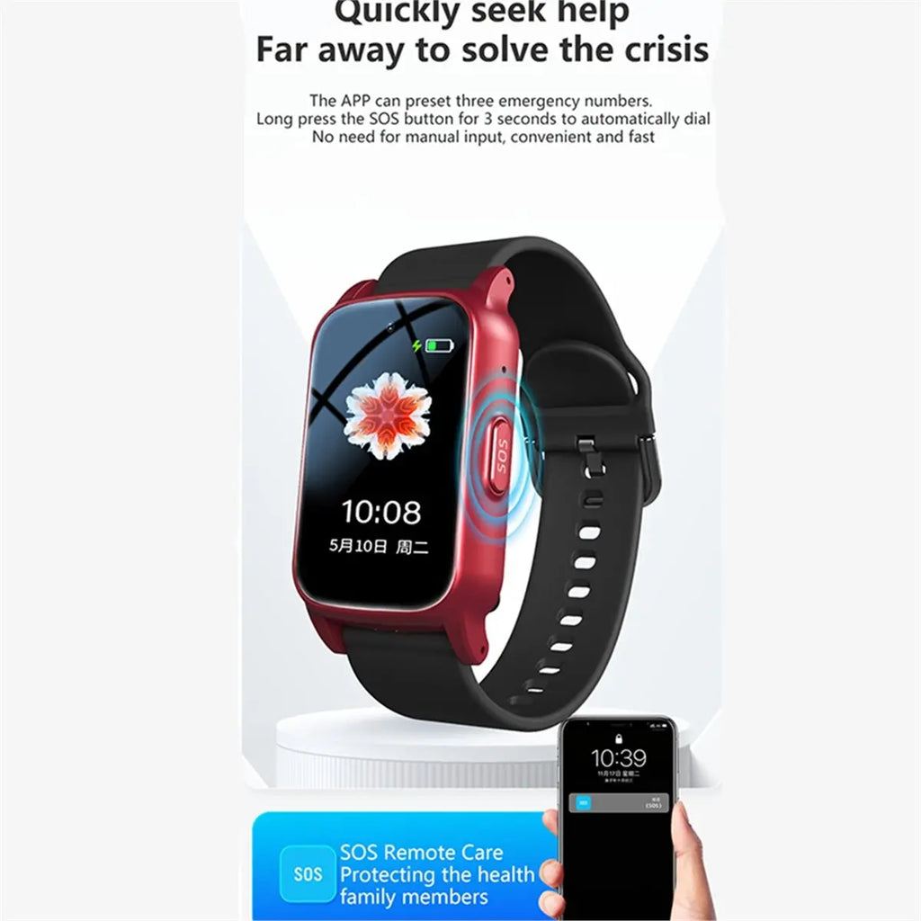 Smartwatch 4G para adultos mayores – GPS, SOS, detección de caídas y monitoreo AI