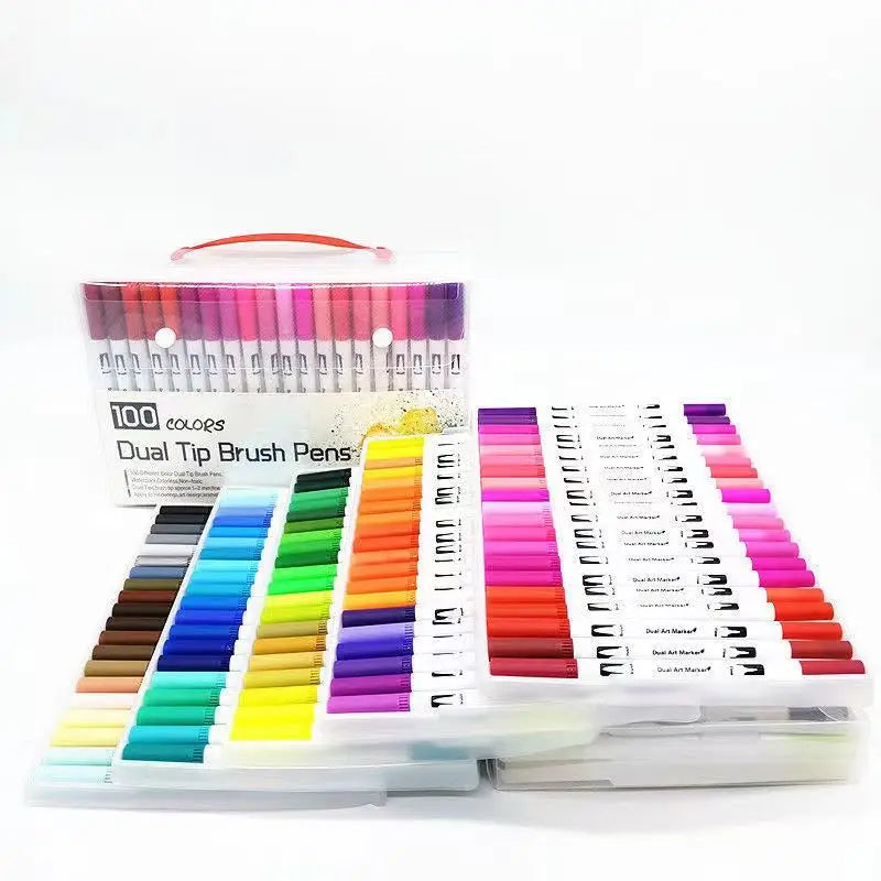 Set de marcadores acuarela – 12 a 120 colores, doble punta y fineliner