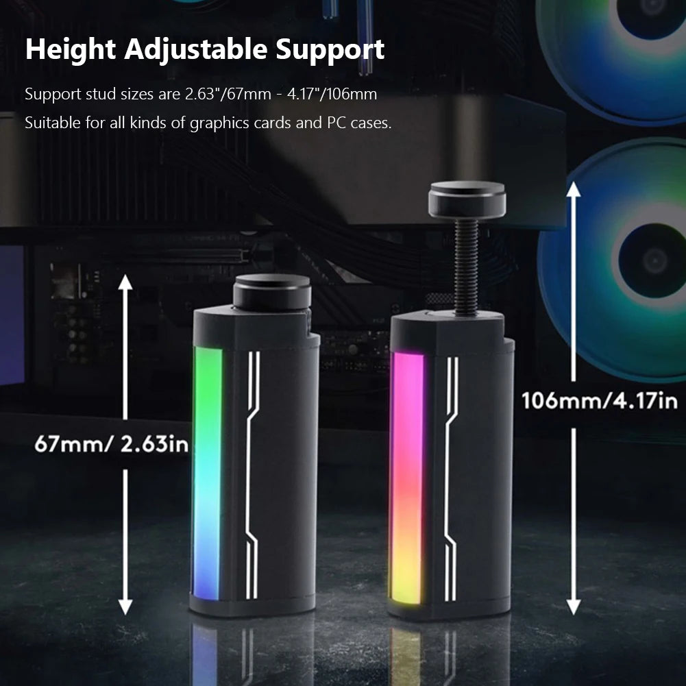 Soporte ajustable ARGB para tarjeta gráfica – aluminio telescópico y giratorio