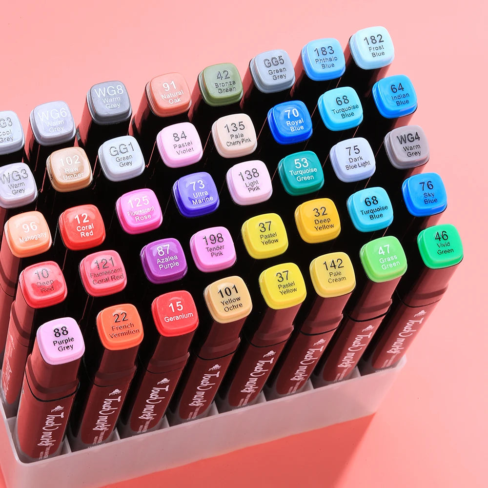 Marcadores alcohol felt – set dual tip permanente para artistas y estudiantes