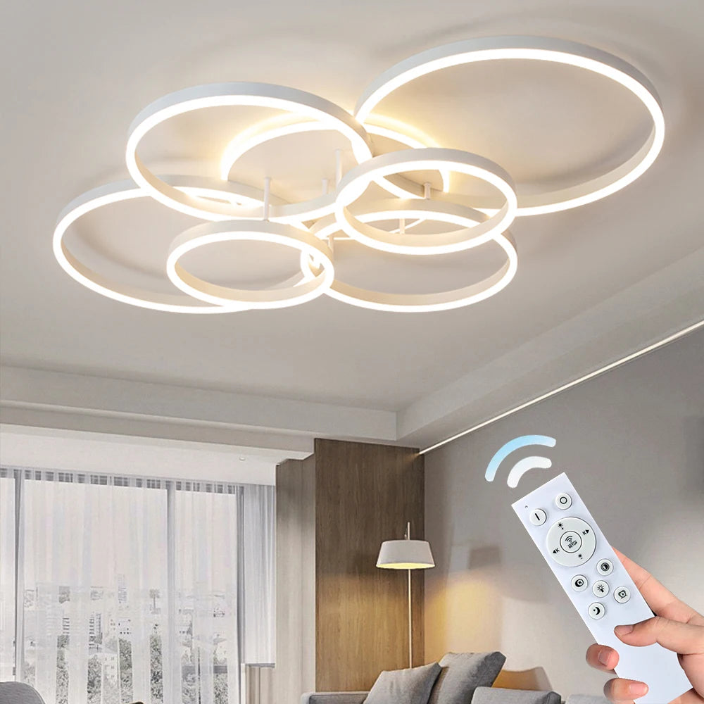 Lámpara de techo IRALAN – círculo LED con dimmer 3 colores para living y dormitorio