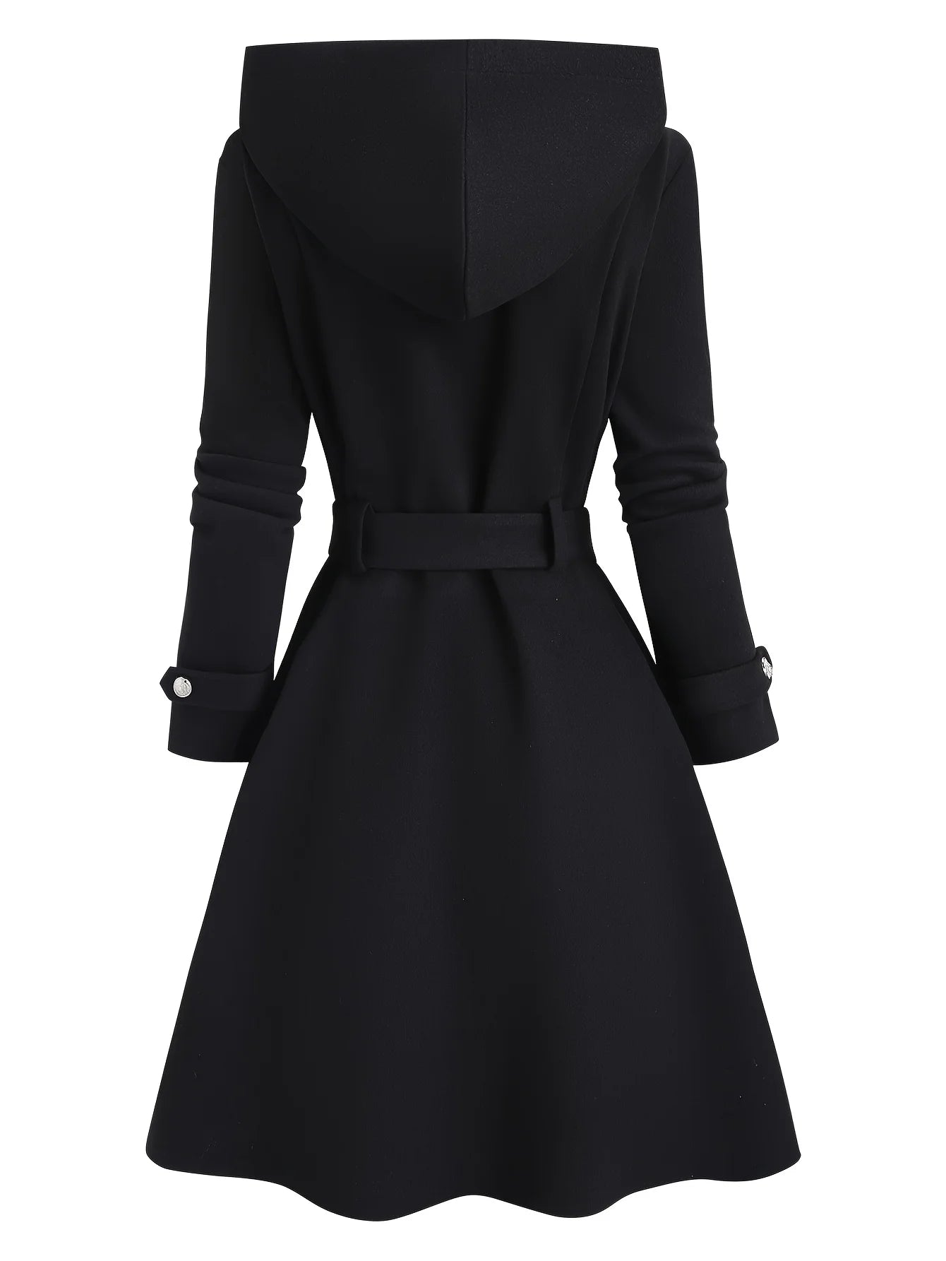 Campera doble botonadura mujer – con capucha, elegante y casual, talles grandes otoño/invierno