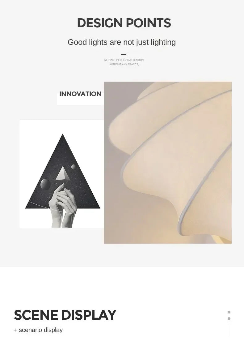 Lámpara de techo italiana Wabi-Sabi – estilo retro de seda con protección ocular