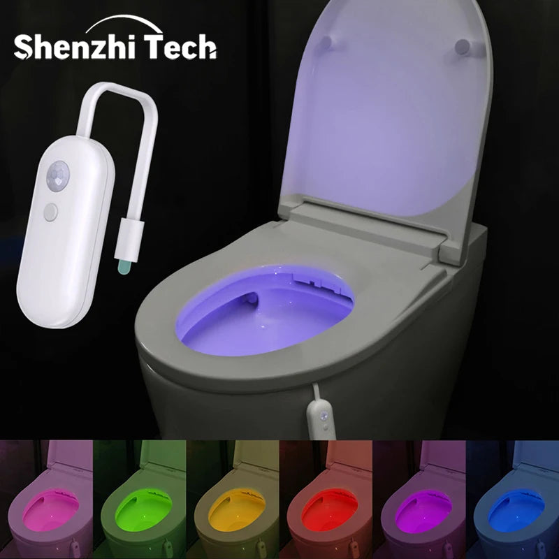 Luz Inteligente para Inodoro con Sensor de Movimiento - Recargable USB - LED RGB - Luz Nocturna para Baño