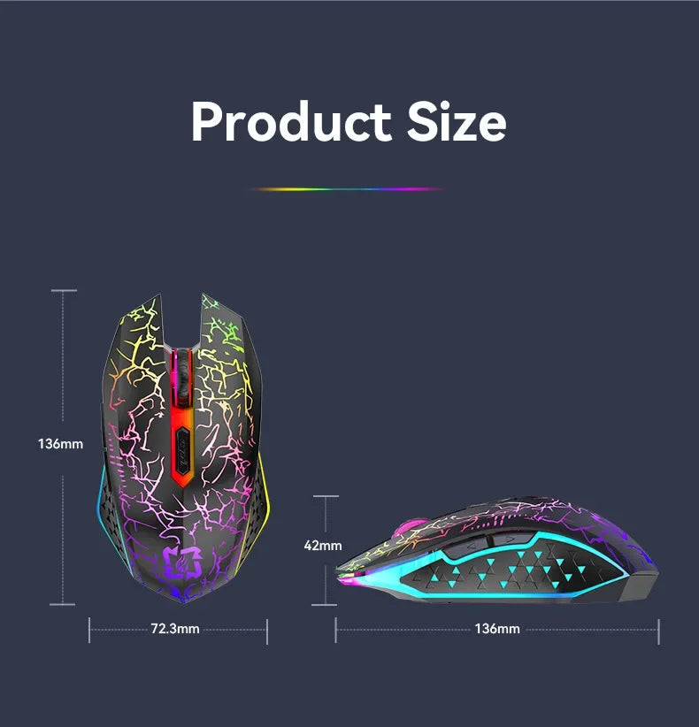 Mouse inalámbrico Bluetooth 5.2 – RGB, 6 botones, modo dual y silencioso