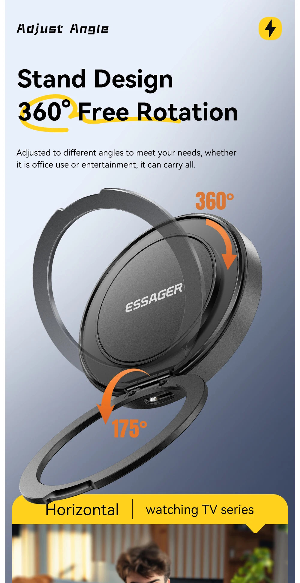 Cargador inalámbrico magnético Essager – 15W rápido con soporte para iPhone y AirPods