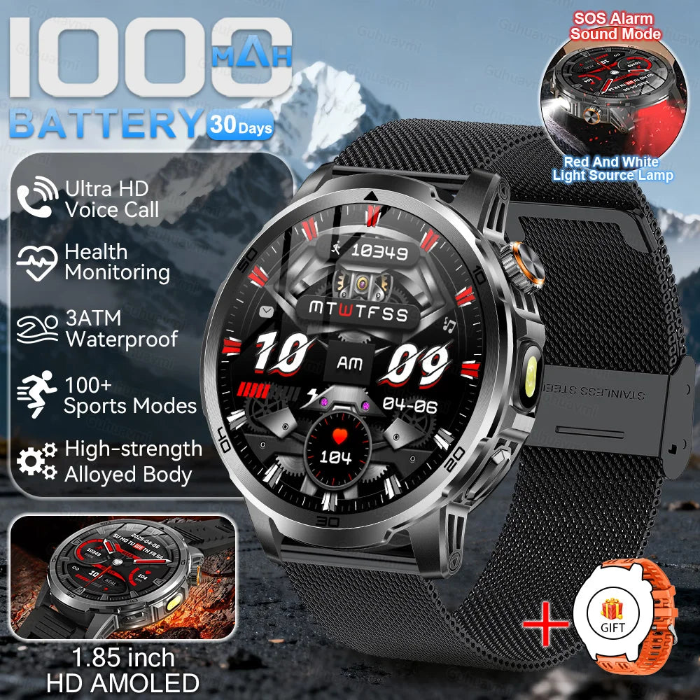 Smartwatch militar T-Rex 3 – pantalla AMOLED 466x466, batería 1000mAh y linterna