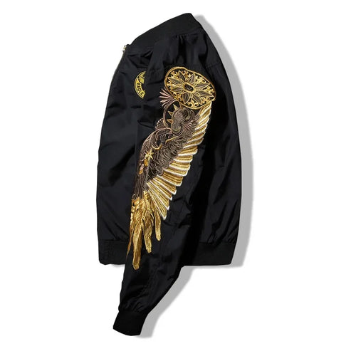 Bomber jacket bordada – lujo y streetwear coreano para primavera y otoño