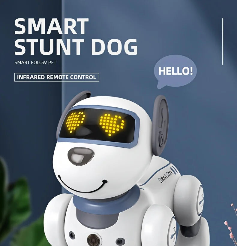 Perro Robot Inteligente con Control Remoto - Canta, Baila y Sigue - Acrobacias Smart - Música Interactiva - Cachorro Programable - Regalo para Niños
