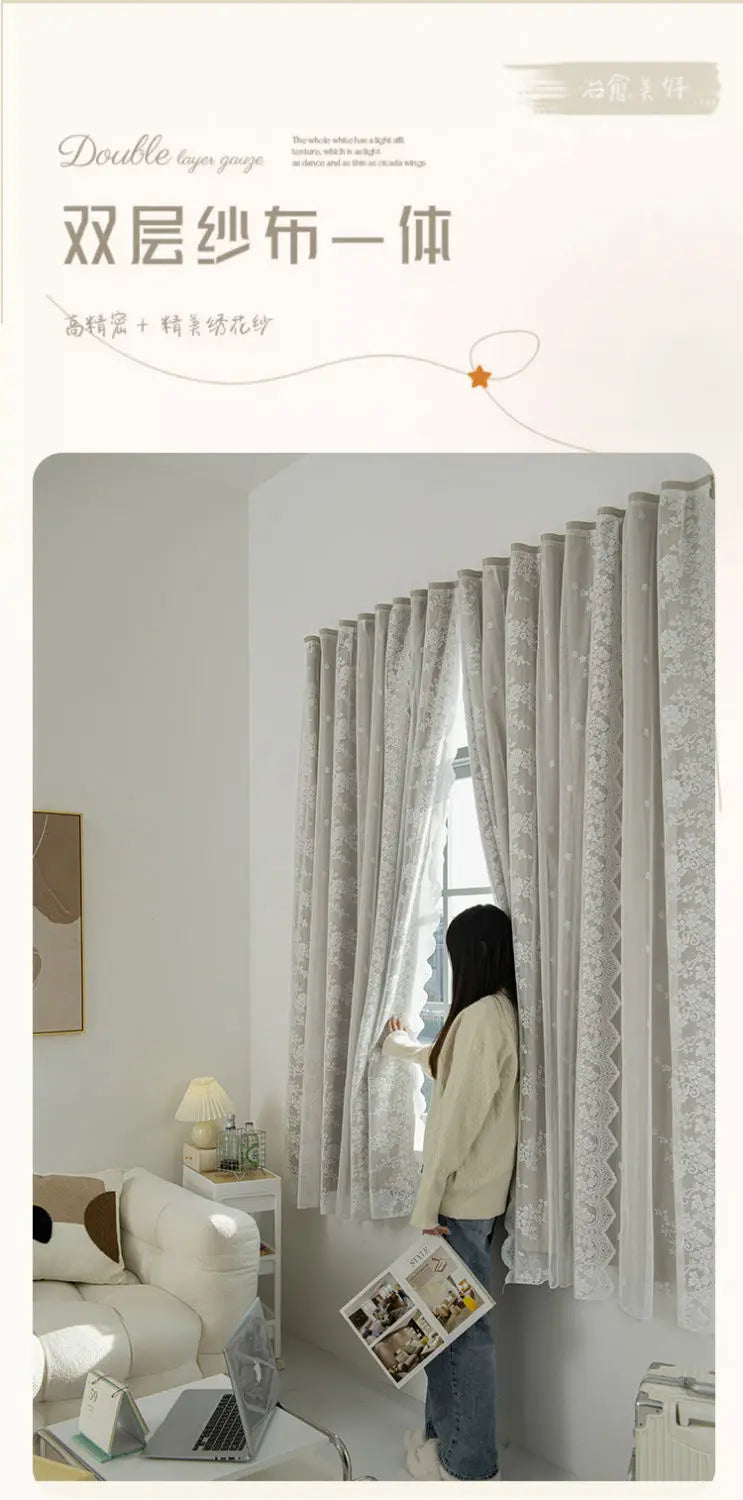 Cortinas blackout para living – bordado en tul, autoadhesivas y modernas