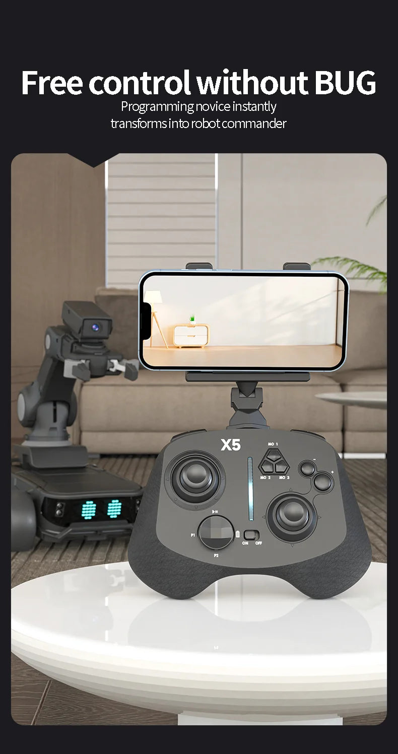 Auto Robot Storm X5 Inteligente RC - Reconocimiento Infrarrojo - Modos Programables - Blanco/Negro - Regalo Educativo para Niños