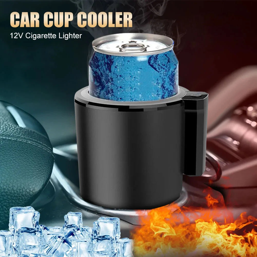 Enfriador de Bebidas para Auto DC 12V con Adaptador para Casa, Portavasos Refrigerador Eléctrico para Coche y Oficina